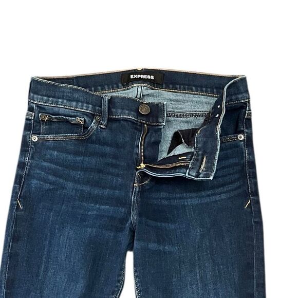 Express Women’s Mid Rise Medium Wash Denim Legging Blue Jeans, Size 8R - Picture 5 of 11
